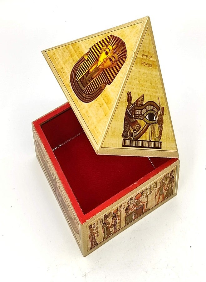 Plus Value Wooden Vastu Pyramid Wish Box | Money Attraction Cash Box with Egyptian Symbols | Reiki Healing Energy Wealth, Success & Prosperity | Feng Shui Decor for Home Office Temple | 4 Inch - Image 4